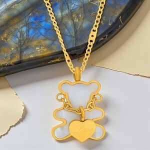 Charming Teddy 18K Gold Plated Necklace - Dainty & Elegant Bear Charm🧸💫